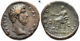 Aelius, as Caesar AD 136-138. Struck AD 137. Rome. Sestertius Æ