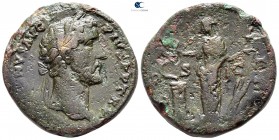 Antoninus Pius AD 138-161. Struck AD 145-147. Rome. Sestertius Æ