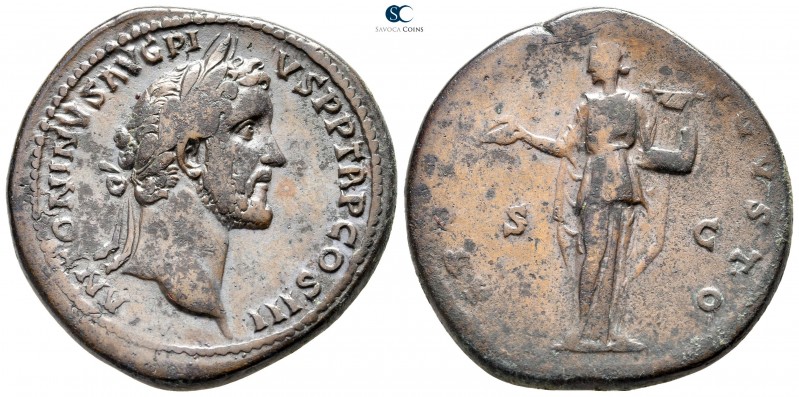 Antoninus Pius AD 138-161. Rome
Sestertius Æ

34 mm., 25,10 g.

ANTONINVS A...