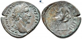 Antoninus Pius AD 138-161. Struck AD 156-157. Rome. Sestertius Æ