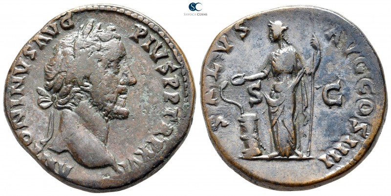 Antoninus Pius AD 138-161. Rome
Sestertius Æ

32 mm., 25,59 g.

ANTONINVS A...