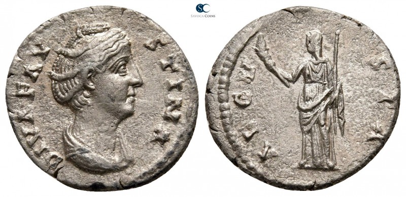 Diva Faustina I Died AD 140-141. Rome
Denarius AR

17 mm., 2,67 g.

DIVA FA...