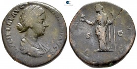 Lucilla AD 164-169. Struck under Marcus Aurelius and Lucius Verus, AD 161/2. Rome. Sestertius Æ