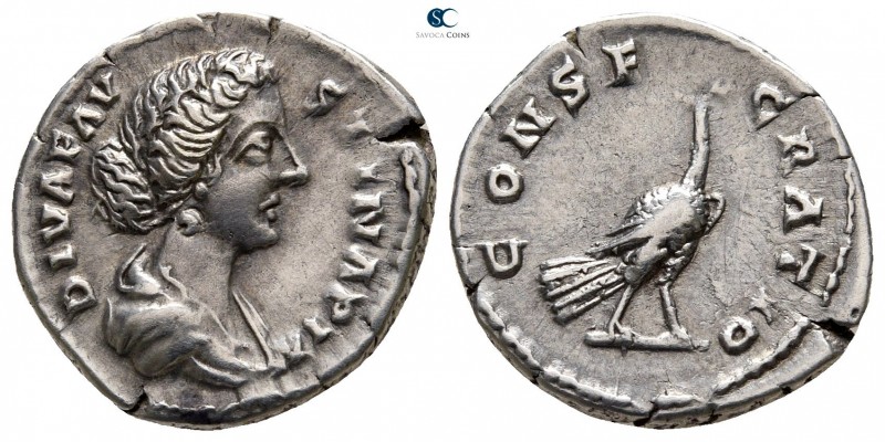 Diva Faustina II AD 175-176. Rome
Denarius AR

18 mm., 3,10 g.

DIVA FAVSTI...