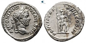 Caracalla AD 198-217. Struck AD 211. Rome. Denarius AR