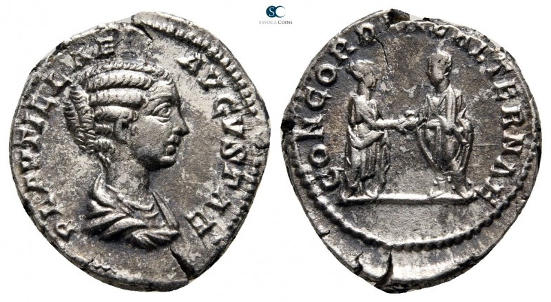 Plautilla AD 202-205. Struck AD 202. Rome
Denarius AR

19 mm., 3,34 g.

PLA...