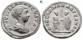 Plautilla AD 202-205. Struck AD 202. Rome. Denarius AR