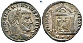 Maxentius AD 306-312. 1st officina. Struck AD 307. Aquileia. Follis Æ