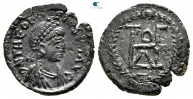 Theodosius II AD 402-450. Constantinople or Nicomedia. Nummus Æ