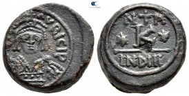 Maurice Tiberius AD 582-602. Carthago. Half follis Æ