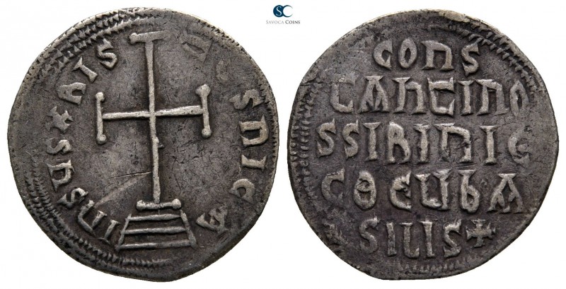 Constantine VI with Irene AD 780-797. Constantinople
Miliaresion AR

19 mm., ...
