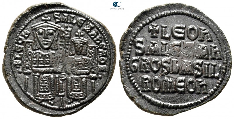 Leo VI with Alexander AD 886-912. Constantinople
Follis Æ

28 mm., 7,18 g.
...