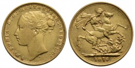AUSTRALIA - Vittoria (1837-1901) - Sterlina - 1876 S - San Giorgio - AU Kr. 7 - BB-SPL