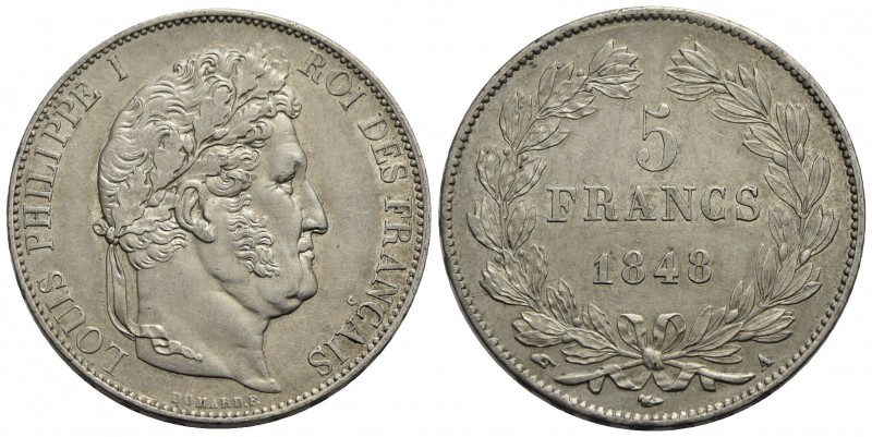 
FRANCIA - Luigi Filippo I (1830-1848) - 5 Franchi - 1848 A   - AG Kr. 749.1 Li...