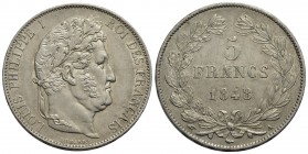 
FRANCIA - Luigi Filippo I (1830-1848) - 5 Franchi - 1848 A   - AG Kr. 749.1 Lievemente pulita SPL-FDC