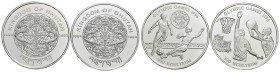 BHUTAN - Jigme Singye Wangchuck (1972) - 300 Ngultrums - 1993 e 1994 - Olimpiadi 1996 - AG Kr. 79 e 73 Proof in capsula Lotto di due monete diverse - ...