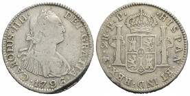 BOLIVIA - Carlo IV (1788-1808) - 2 Reali - 1796 PP - AG Kr. 71 - BB/BB+