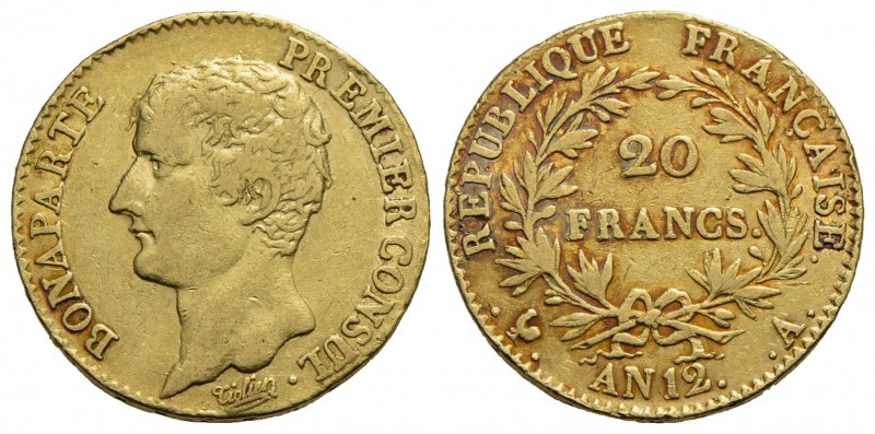 FRANCIA - Napoleone I, Console (1799-1804) - 20 Franchi - AN 12 A - AU R Kr. 651...