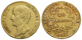 FRANCIA - Napoleone I, Console (1799-1804) - 20 Franchi - AN 12 A - AU R Kr. 651 - BB-SPL
