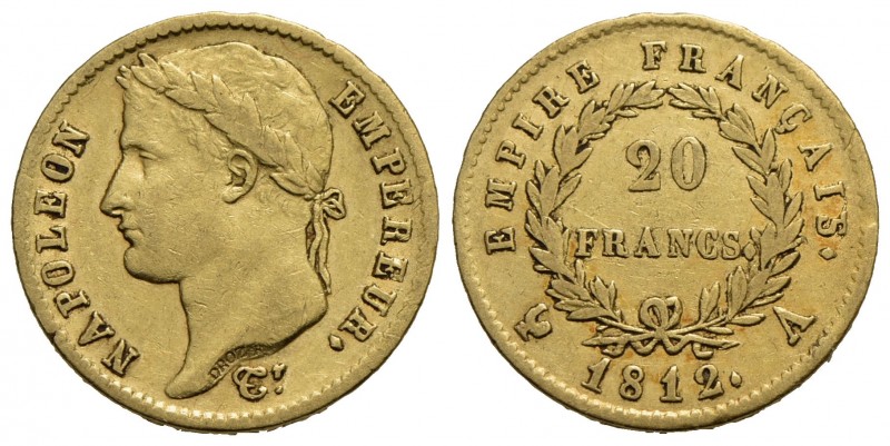FRANCIA - Napoleone I, Imperatore (1804-1814) - 20 Franchi - 1812 A - Testa laur...