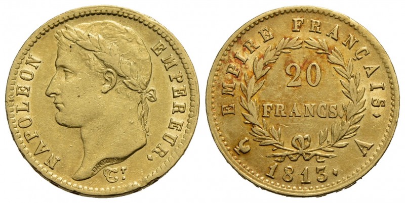 FRANCIA - Napoleone I, Imperatore (1804-1814) - 20 Franchi - 1813 A - Testa laur...