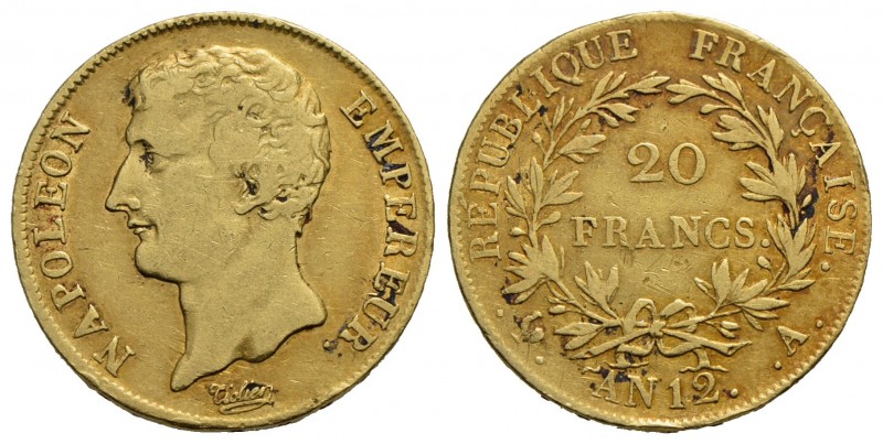 FRANCIA - Napoleone I, Imperatore (1804-1814) - 20 Franchi - AN 12 A - AU R Kr. ...