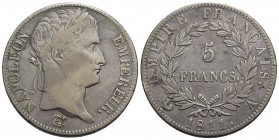 FRANCIA - Napoleone I, Imperatore (1804-1814) - 5 Franchi - 1811 A - AG Kr. 694.1 Pulita al D/ - BB