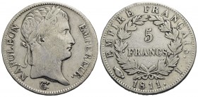 FRANCIA - Napoleone I, Imperatore (1804-1814) - 5 Franchi - 1811 I - AG Kr. 694.7 - BB+