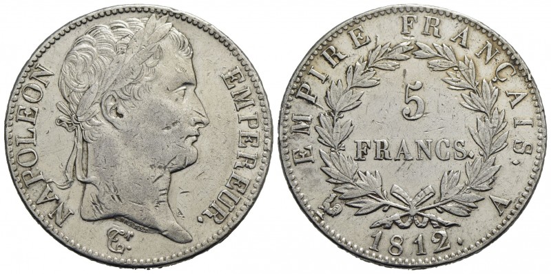 FRANCIA - Napoleone I, Imperatore (1804-1814) - 5 Franchi - 1812 A - AG Kr. 694....