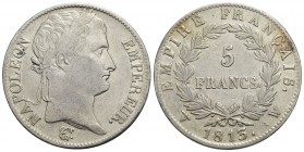 FRANCIA - Napoleone I, Imperatore (1804-1814) - 5 Franchi - 1813 W - AG Kr. 694.16 - BB+