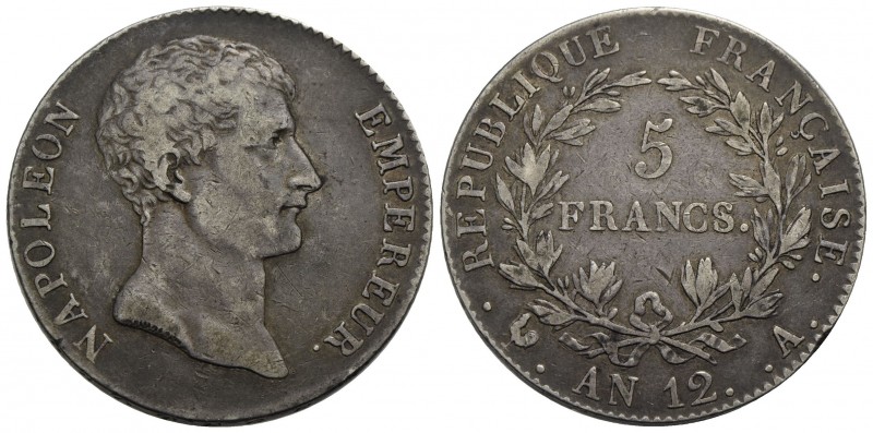 FRANCIA - Napoleone I, Imperatore (1804-1814) - 5 Franchi - AN 12 A - AG Kr. 660...