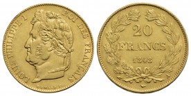 FRANCIA - Luigi Filippo I (1830-1848) - 20 Franchi - 1848 A - AU Kr. 750.1 - BB/BB+