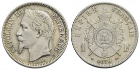FRANCIA - Napoleone III (1852-1870) - Franco - 1870 BB - AG R Kr. 806.2 - SPL