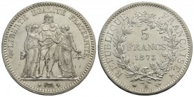 FRANCIA - Terza Repubblica (1870-1940) - 5 Franchi - 1873 A - AG Kr. 52.1 - qFDC