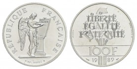 FRANCIA - Quinta Repubblica (1959) - 100 Franchi - 1989 Piedfort - Diritti umani - AG Kr. 970 - PI008 Proof Non in confezione - FDC