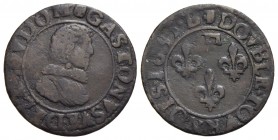 FRANCIA - DOMBES - Gastone d'Orléans (3° figlio di Enrico IV Re Francia) (1608-1660) - Doppio tornese - 1635 - (CU g. 2,21) R Kr. 32 - BB