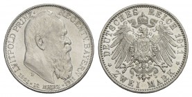 GERMANIA - BAVIERA - Leopoldo Principe reggente (1886-1912) - 2 Marchi - 1911 D - AG Kr. 516 - FDC