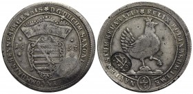 GERMANIA - HENNEBERG-ILMENAU - Federico II di Sassonia (1691-1732) - 2/3 di tallero - 1693 BA - AG R Kr. 10 Monogramma CF e 60N - BB+