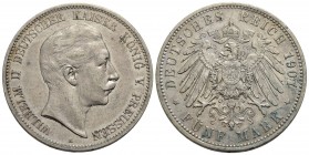 GERMANIA - PRUSSIA - Guglielmo II (1888-1918) - 5 Marchi - 1907 - AG Kr. 523 - BB+