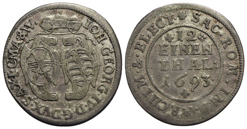 GERMANIA - SASSONIA - Friedrich August I (1694-1733) - 1/12 di tallero - 1693 - ...