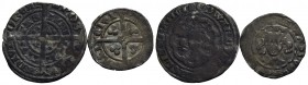 GRAN BRETAGNA - Edoardo III (1327-1377) - Mezzo Groat - (AG g. 2,1) R Spink 1574 assieme a Penny (Gr. 1,15) - Lotto di due monete - BB