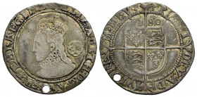 GRAN BRETAGNA - Elisabetta I (1558-1603) - 6 Pence - AG R Seaby 2572 Foro - qBB/BB
