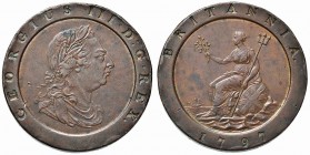 GRAN BRETAGNA - Giorgio III (1760-1820) - 2 Pence - 1797 - CU Kr. 619 Soliti colpi al bordo - Ottimi rilievi - Conservazione superiore alla media - qS...