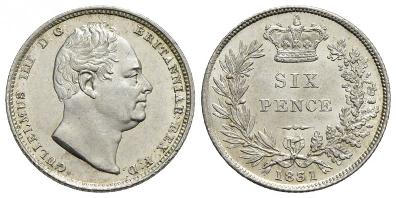 GRAN BRETAGNA - Guglielmo IV (1830-1837) - 6 Pence - 1831 - AG Kr. 712 Ecceziona...