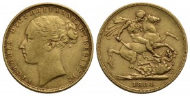 GRAN BRETAGNA - Vittoria (1837-1901) - Sterlina - 1884 - San Giorgio - AU Kr. 752 - BB/BB+