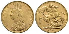 GRAN BRETAGNA - Vittoria (1837-1901) - Sterlina - 1890 - Giubileo - AU Kr. 767 - qFDC