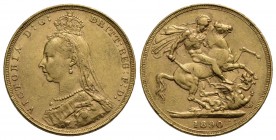 GRAN BRETAGNA - Vittoria (1837-1901) - Sterlina - 1890 - Giubileo - AU Kr. 767 - BB-SPL