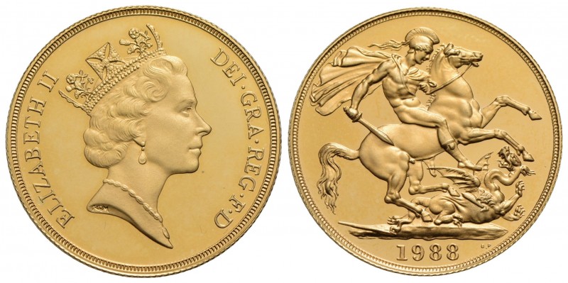 GRAN BRETAGNA - Elisabetta II (1952) - 2 Sterline - 1988 - AU Kr. 944 Proof - FD...