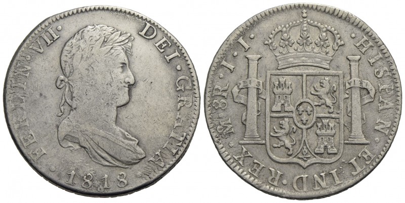 MESSICO - Ferdinando VII (1808-1821) - 8 Reali - 1818 JJ - AG Kr. 111 - qBB/BB