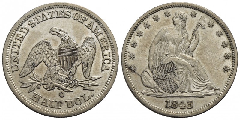 U.S.A. - Mezzo dollaro - 1843 O - AG R Kr. 64.2 Insignificanti segnetti di conta...